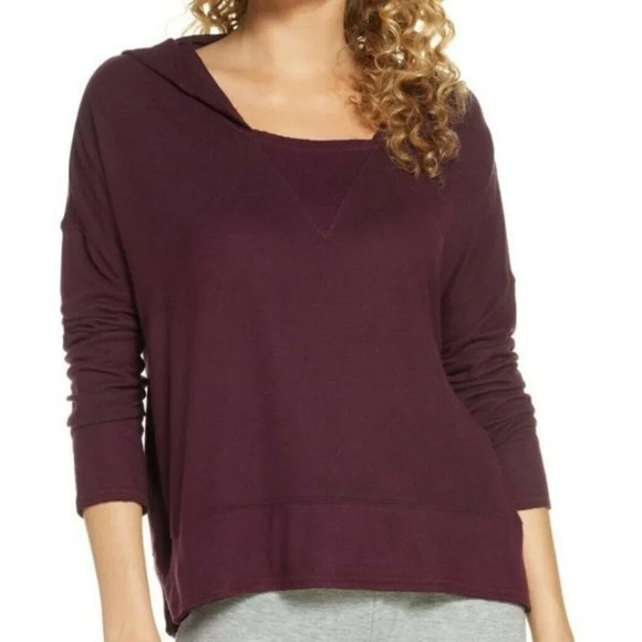 BP Cozy Hoodie Burgundy Long Sleeve Pullover NWT - Picture 1 of 9